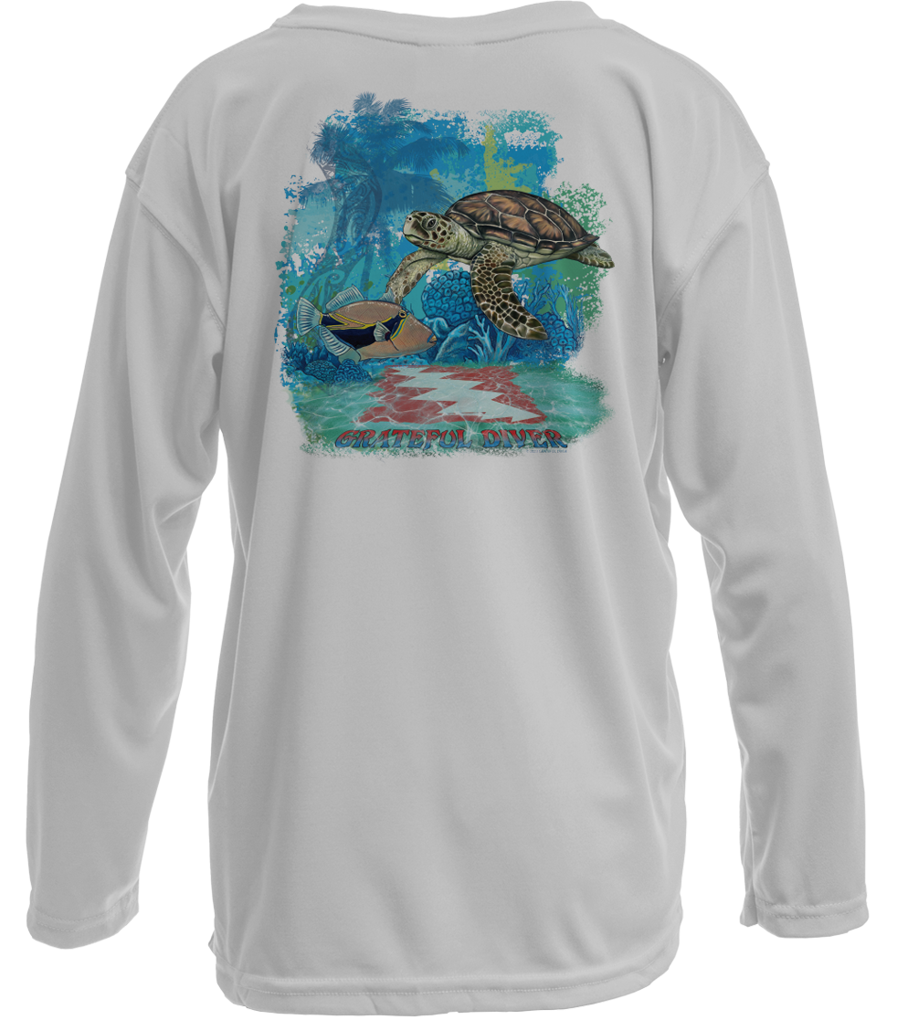 Grateful Diver Aloha Turtle UV Shirt - Youth