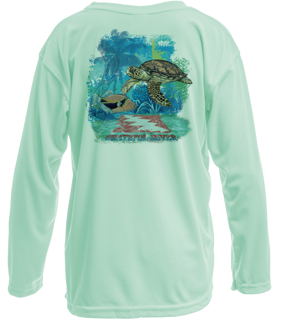 Grateful Diver Aloha Turtle UV Shirt - Youth