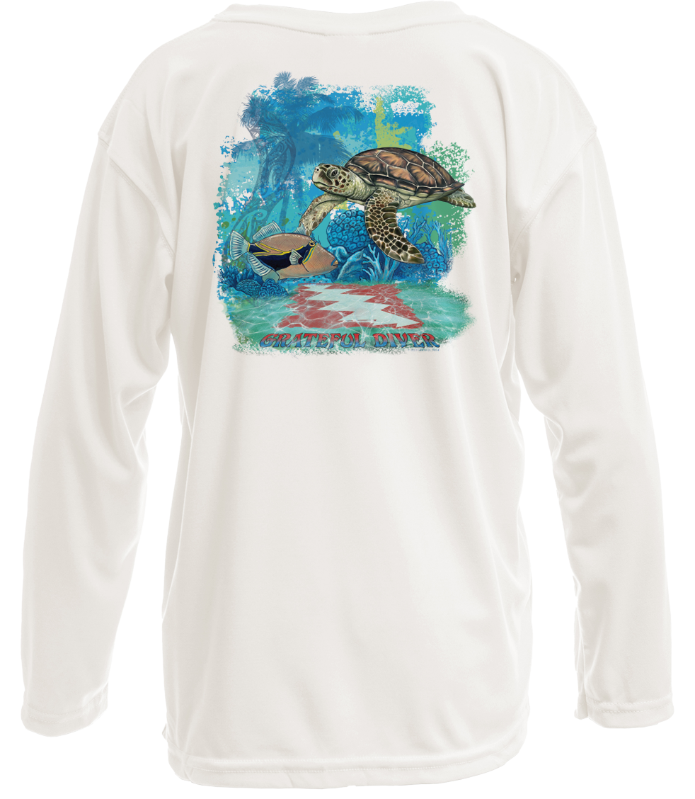 Grateful Diver Aloha Turtle UV Shirt - Youth