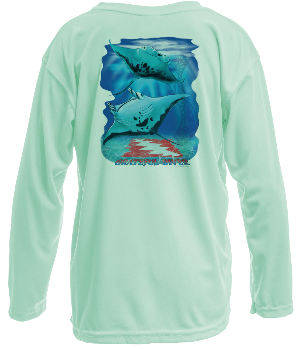 Grateful Diver Aloha Mantas UV Shirt - Youth