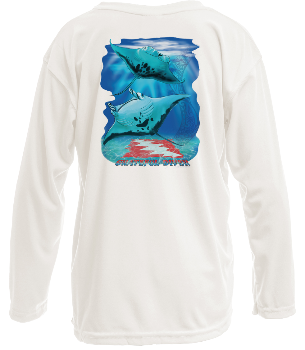 Grateful Diver Aloha Mantas UV Shirt - Youth