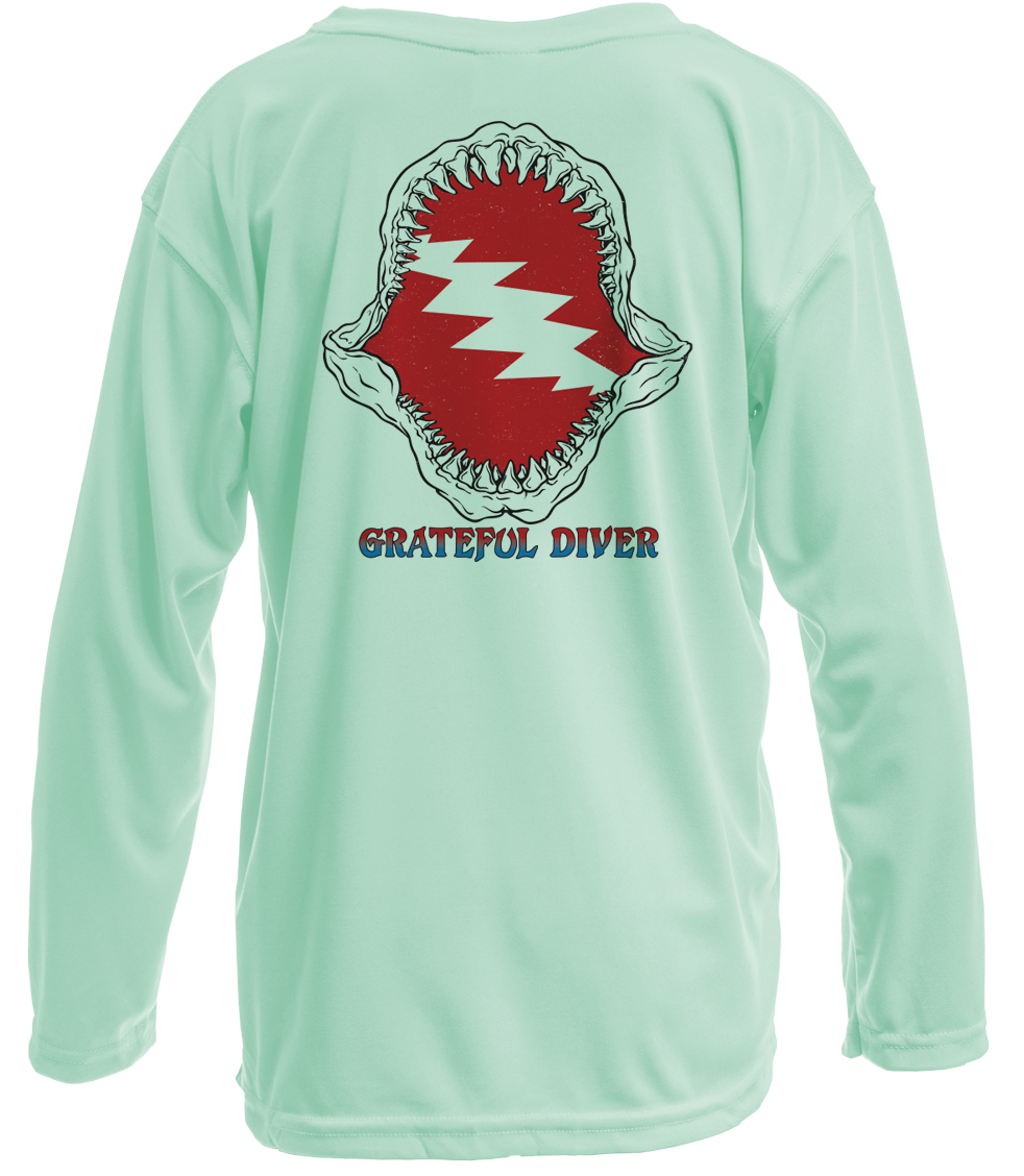 Grateful Diver Shark Lovers UV Shirt - Youth