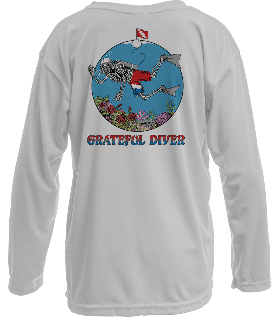 Grateful Diver Skeleton Diver UV Shirt - Youth