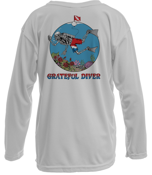 Grateful Diver Skeleton Diver UV Shirt - Youth