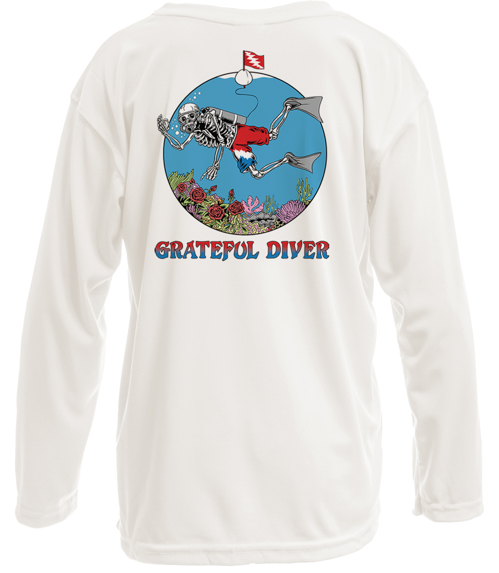 Grateful Diver Skeleton Diver UV Shirt - Youth