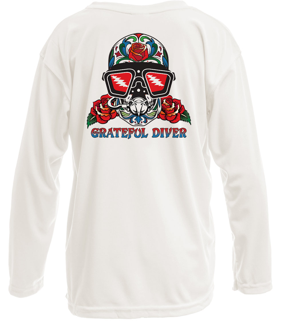 Grateful Diver Sugar Skull UV Shirt - Youth