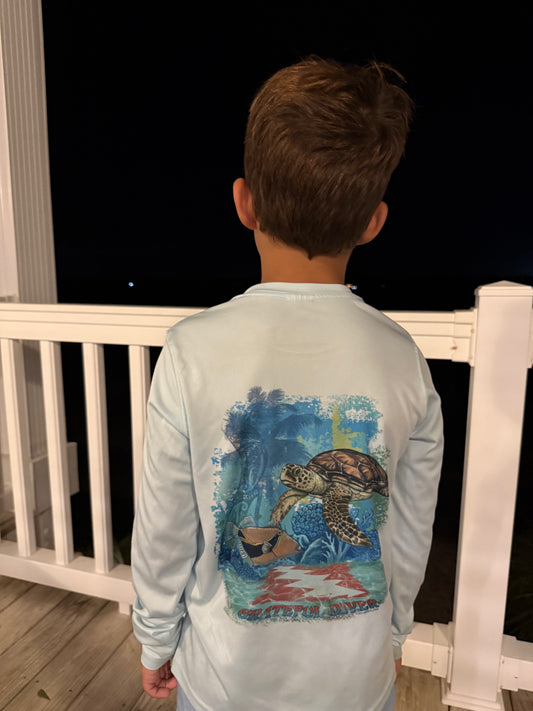 Grateful Diver Aloha Turtle UV Shirt - Youth