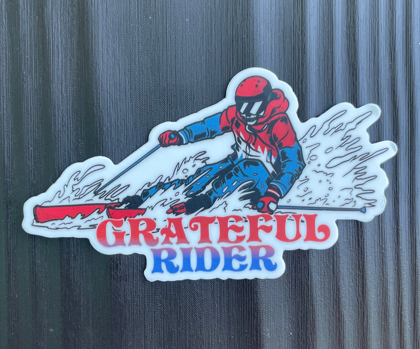 Grateful Rider Downhill Skier Sticker