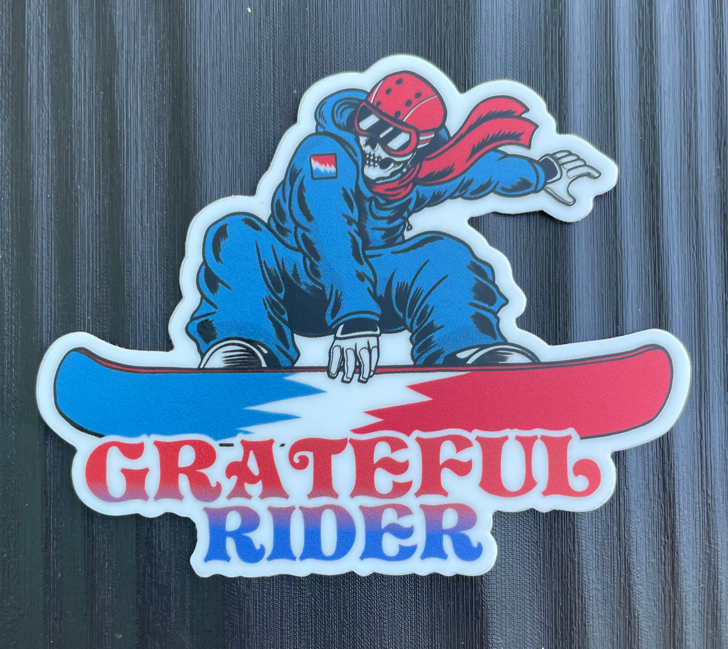 Grateful Rider Snowboarder Sticker