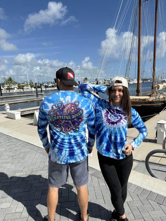 Grateful Diver Octopus Tie Dye UV Shirt