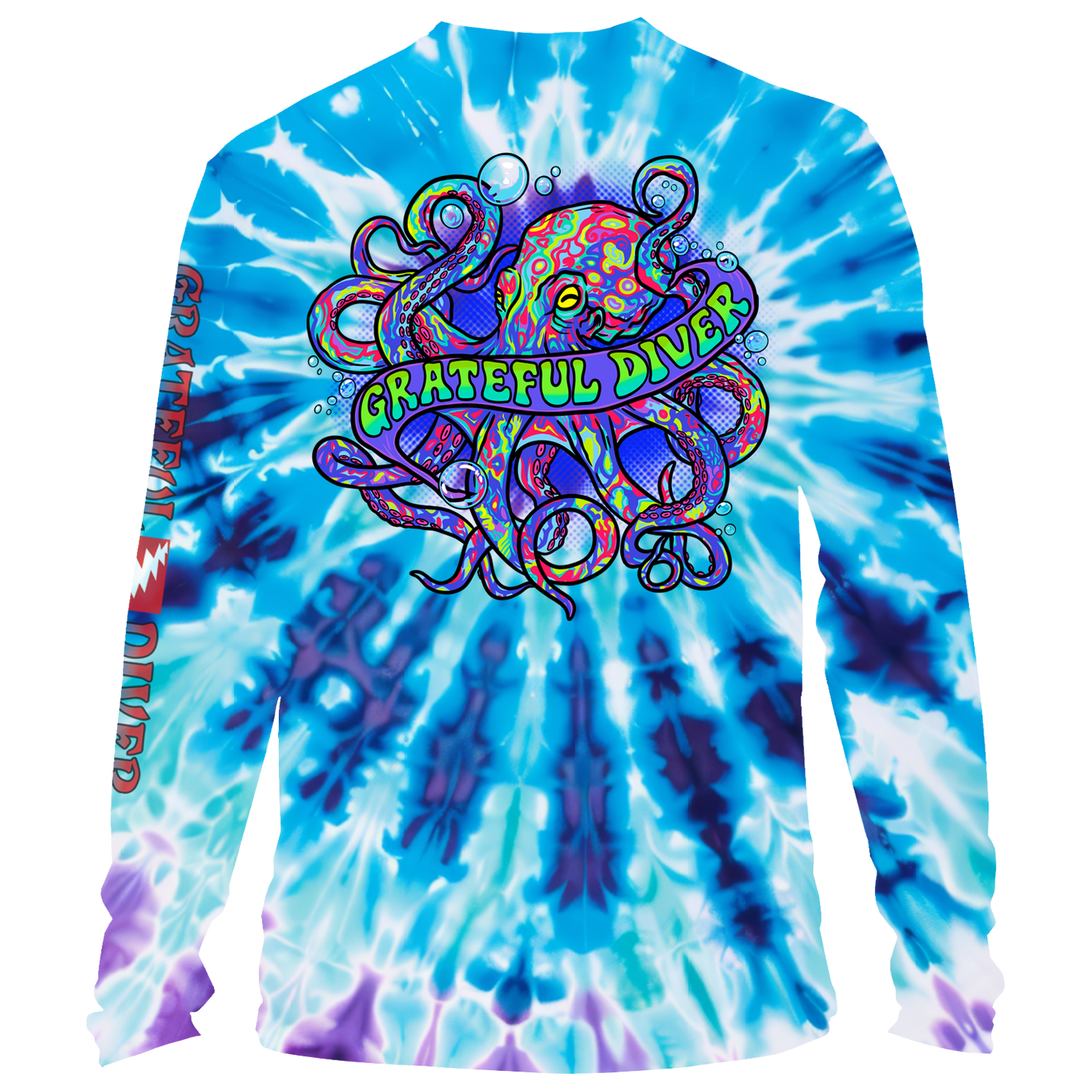Grateful Diver Octopus Tie Dye UV Shirt