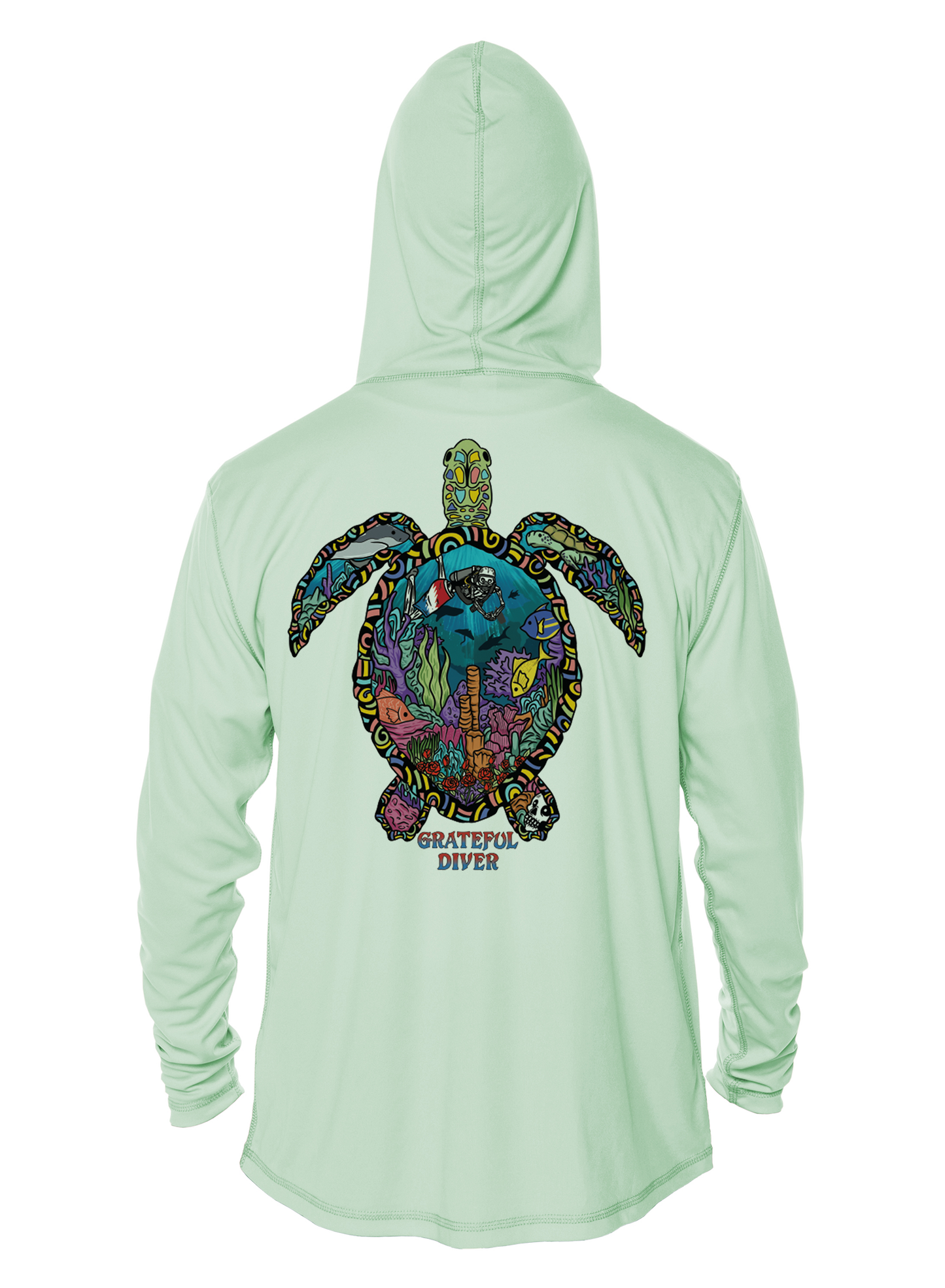 Grateful Diver Psychedelic Turtle UV Hoodie