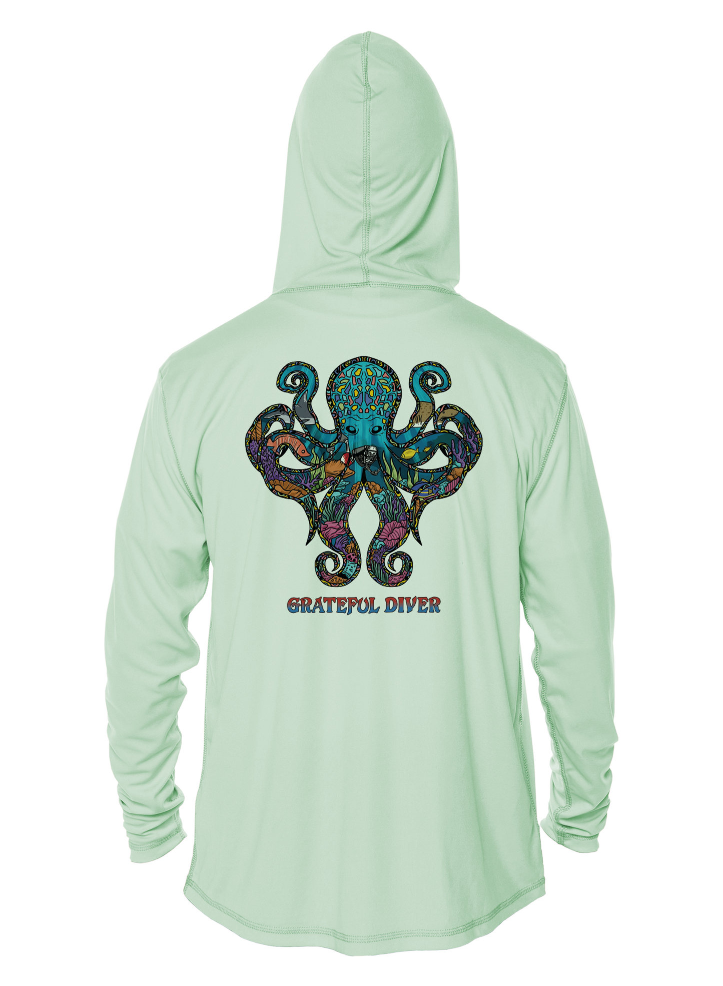 Grateful Diver Psychedelic Octopus UV Hoodie