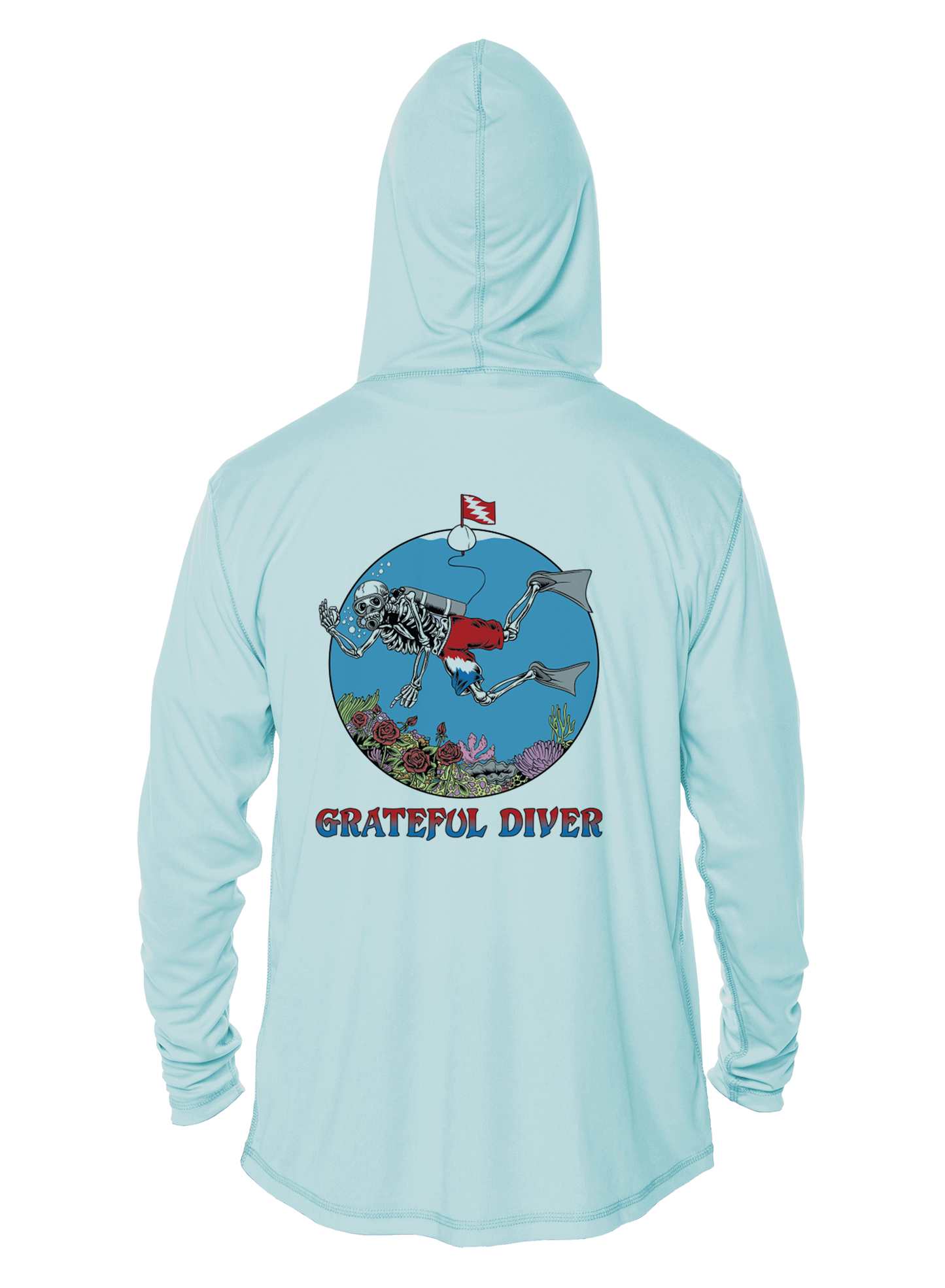 Skeleton Diver UPF 50+ Performance Hoodie | Grateful Diver