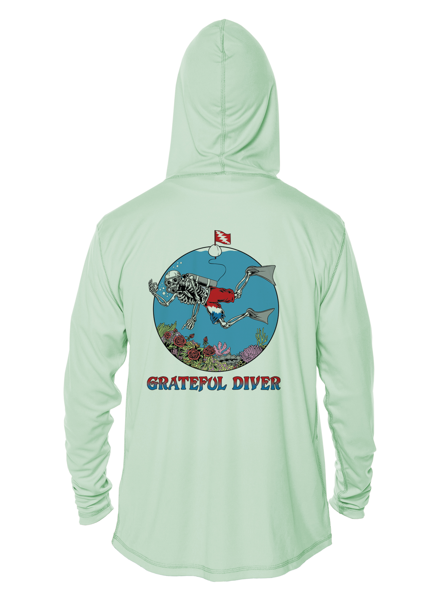 Skeleton Diver UPF 50+ Performance Hoodie | Grateful Diver