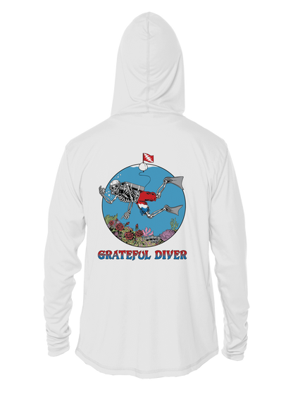 Skeleton Diver UPF 50+ Performance Hoodie | Grateful Diver