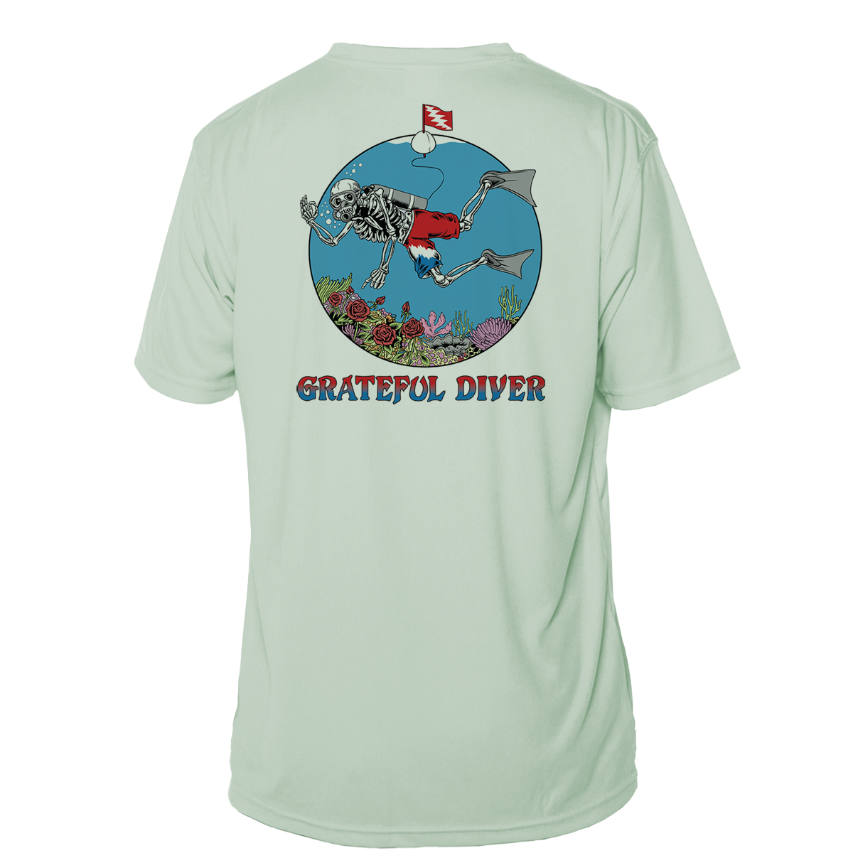 Grateful Diver Skeleton Diver Short Sleeve UV Shirt