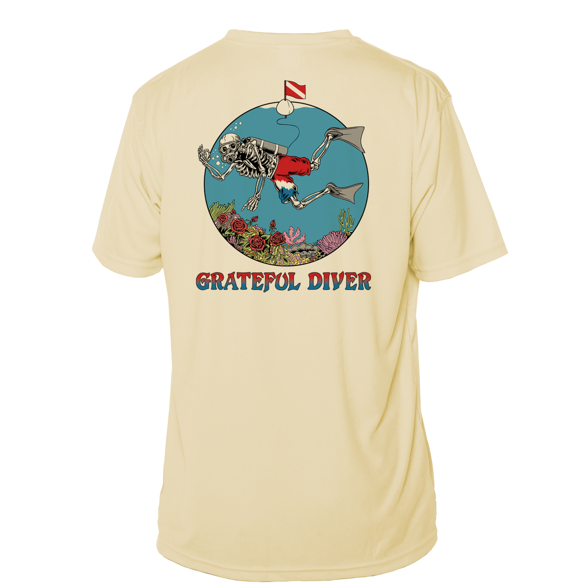 Grateful Diver Skeleton Diver Short Sleeve UV Shirt