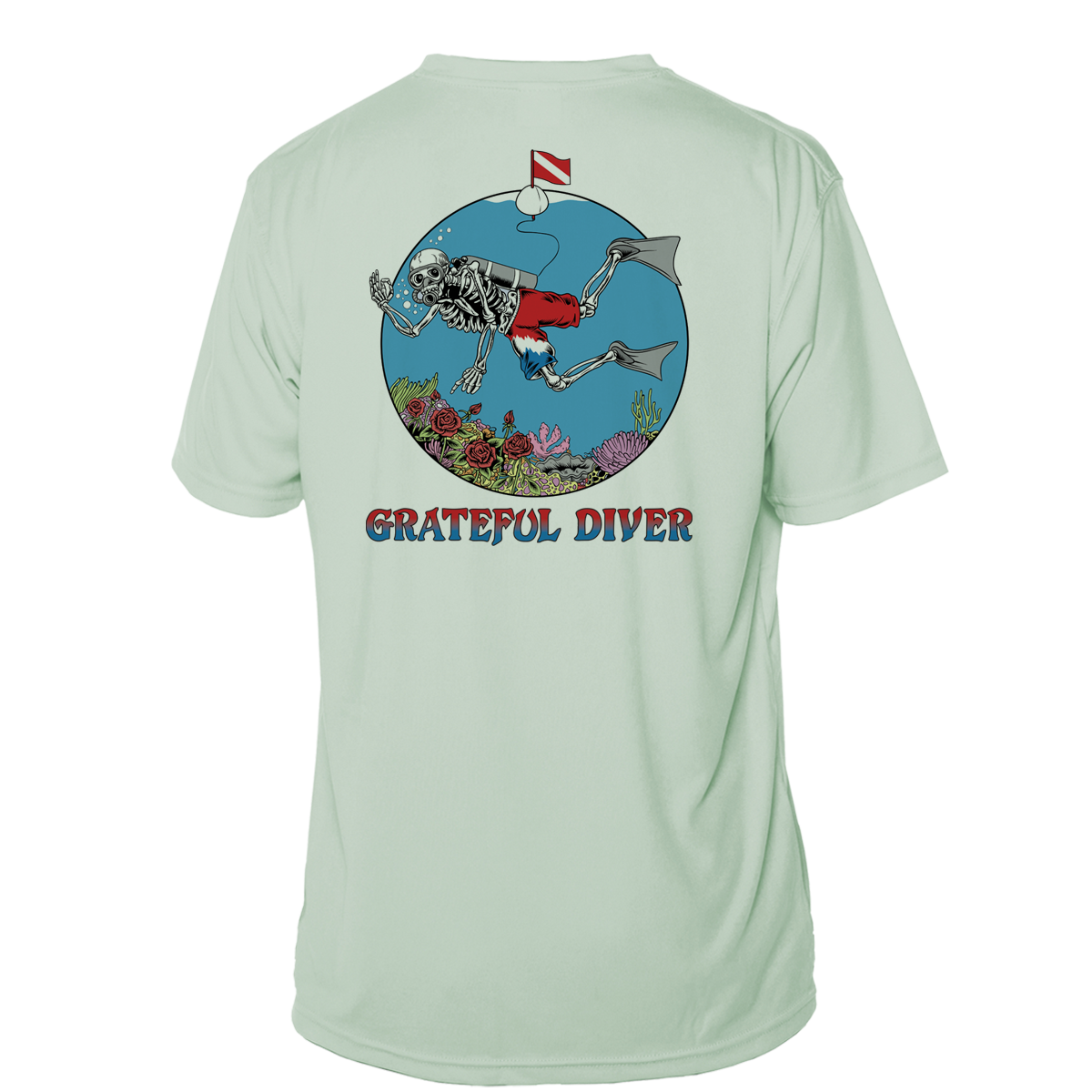 Grateful Diver Skeleton Diver Short Sleeve UV Shirt