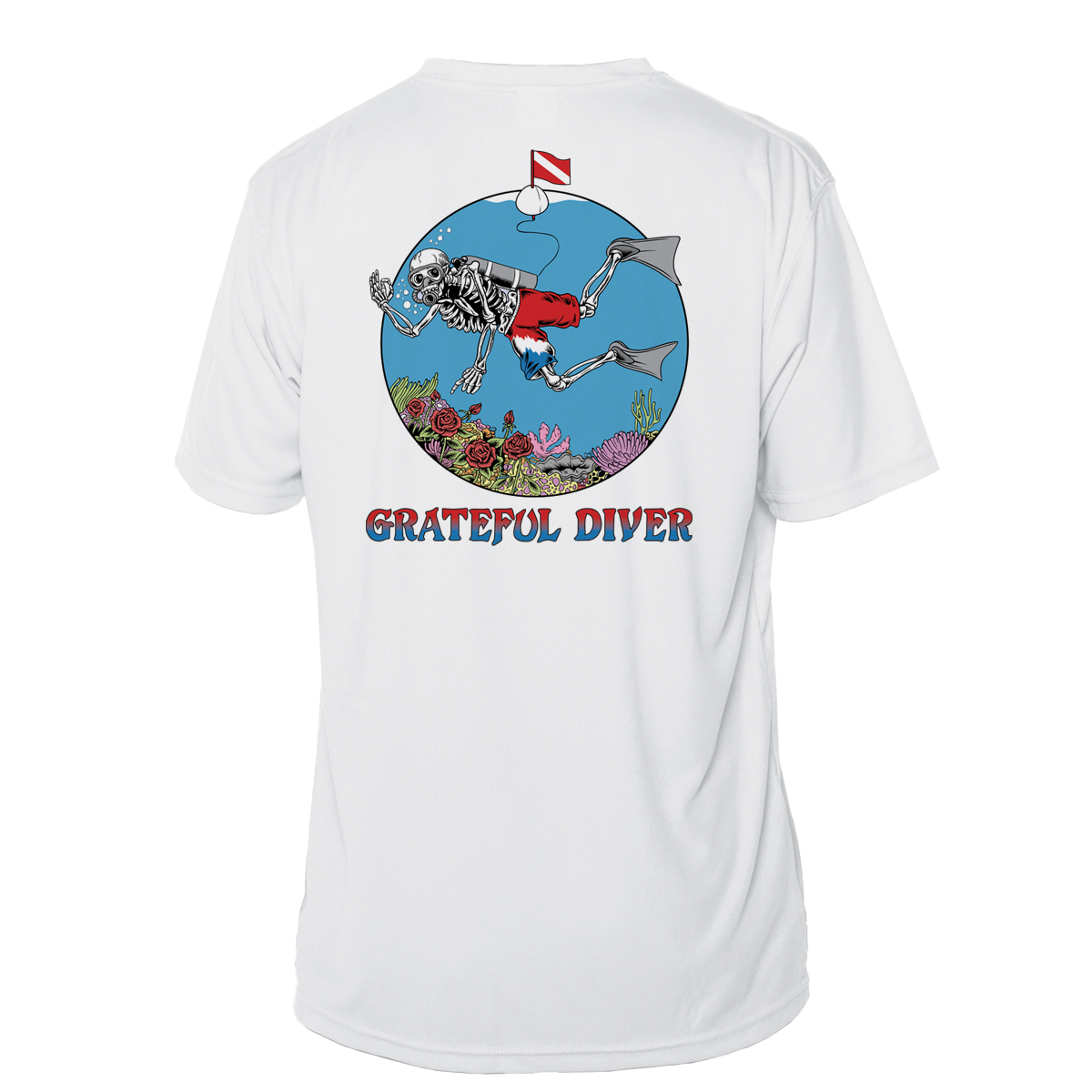 Grateful Diver Skeleton Diver Short Sleeve UV Shirt
