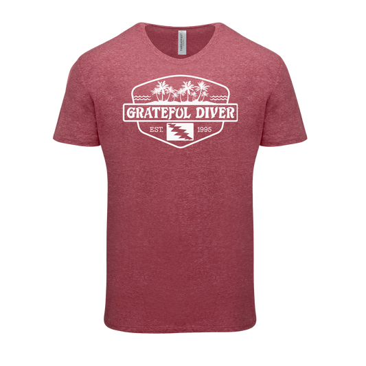 Grateful Diver Palm Island T-shirt in red off figure