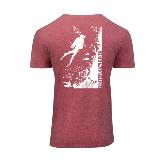 Grateful Diver Reef Diver T-shirt back in red off figure