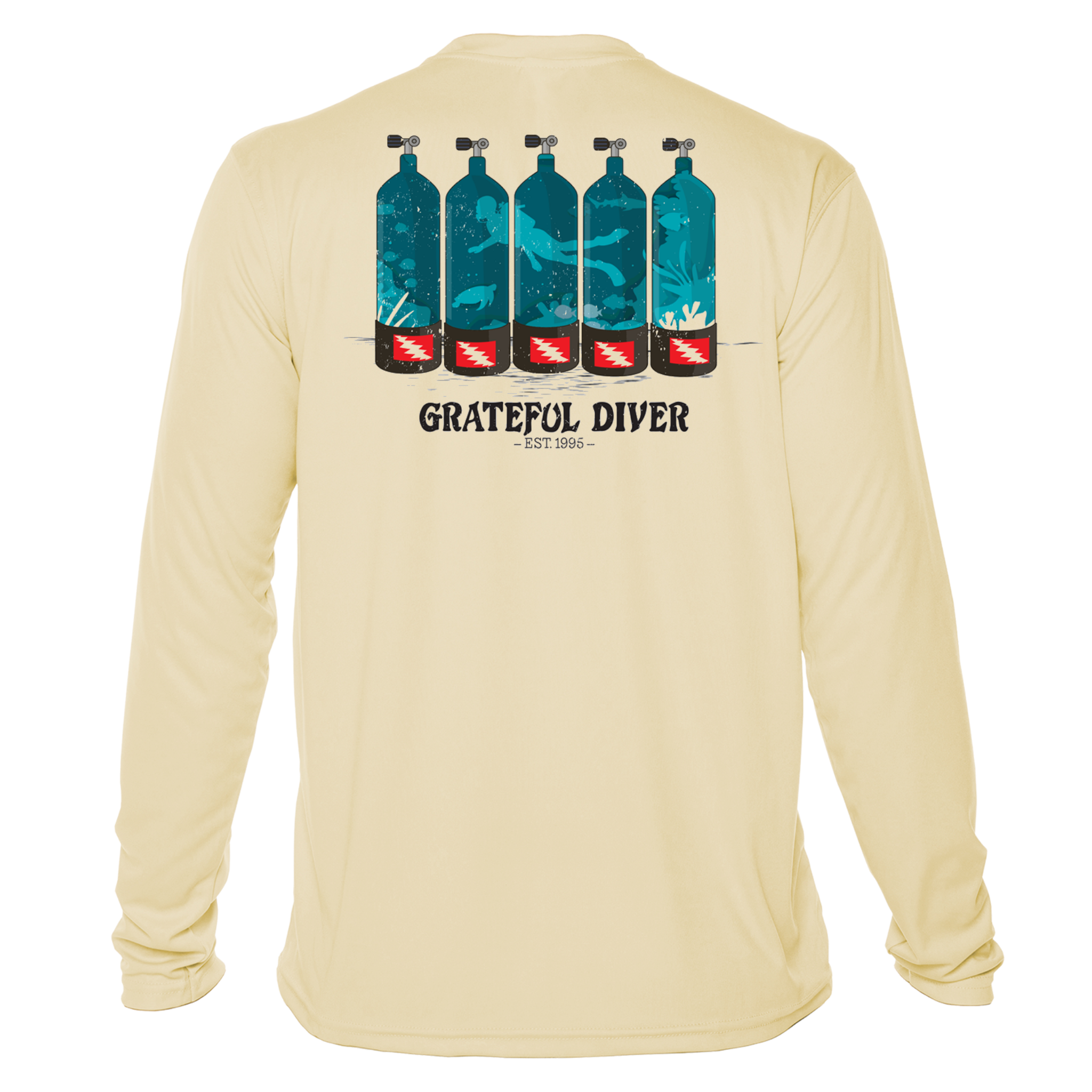 Grateful Diver Dive Tanks UV Shirt | Grateful Diver Xlg / Pale Yellow