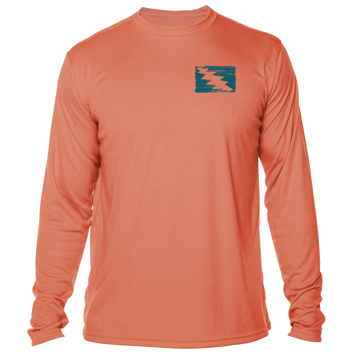 Grateful Diver Dive Tanks UV Shirt in salmon front shot off figure