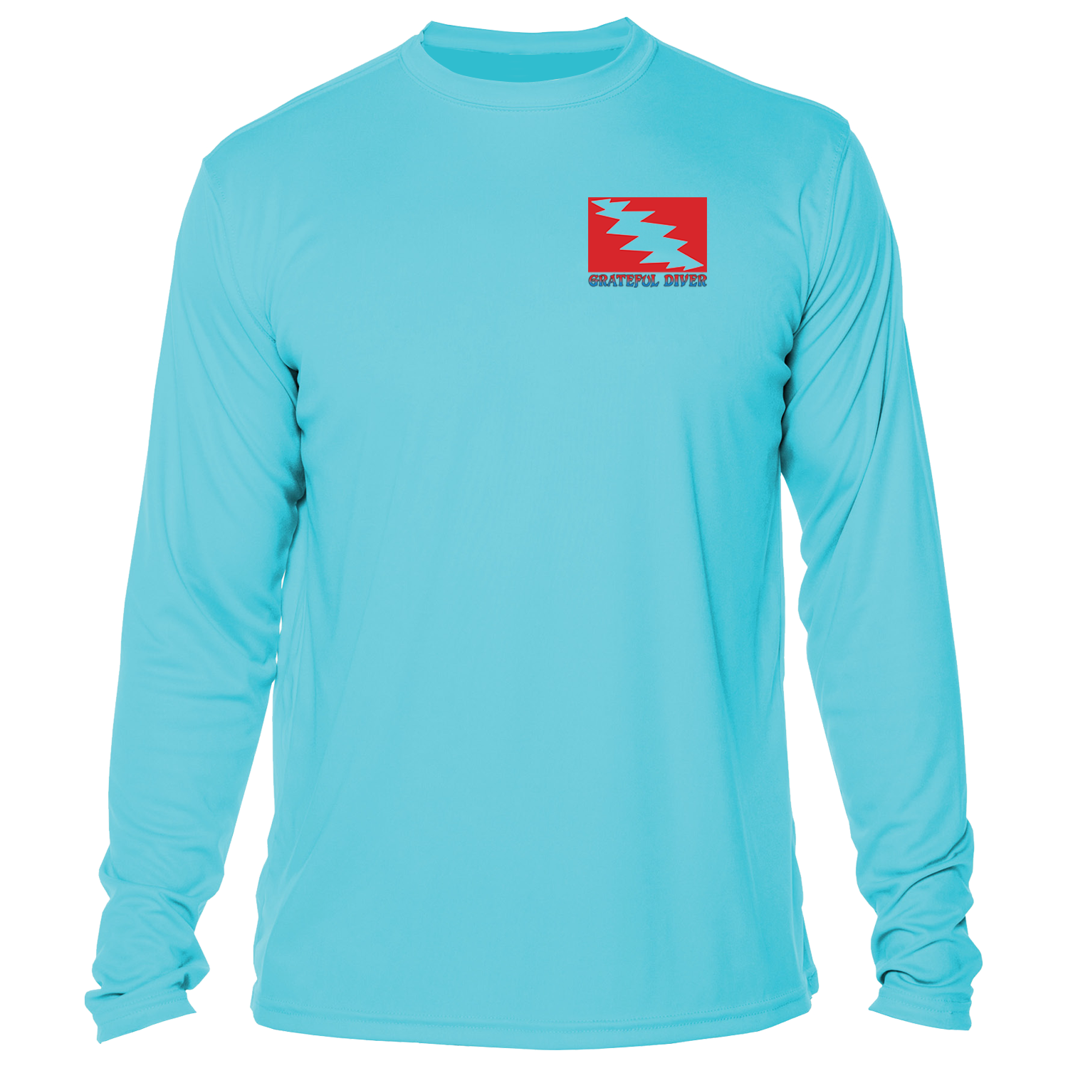 Grateful Diver Reef Diver UV Shirt front in water blue off figure
