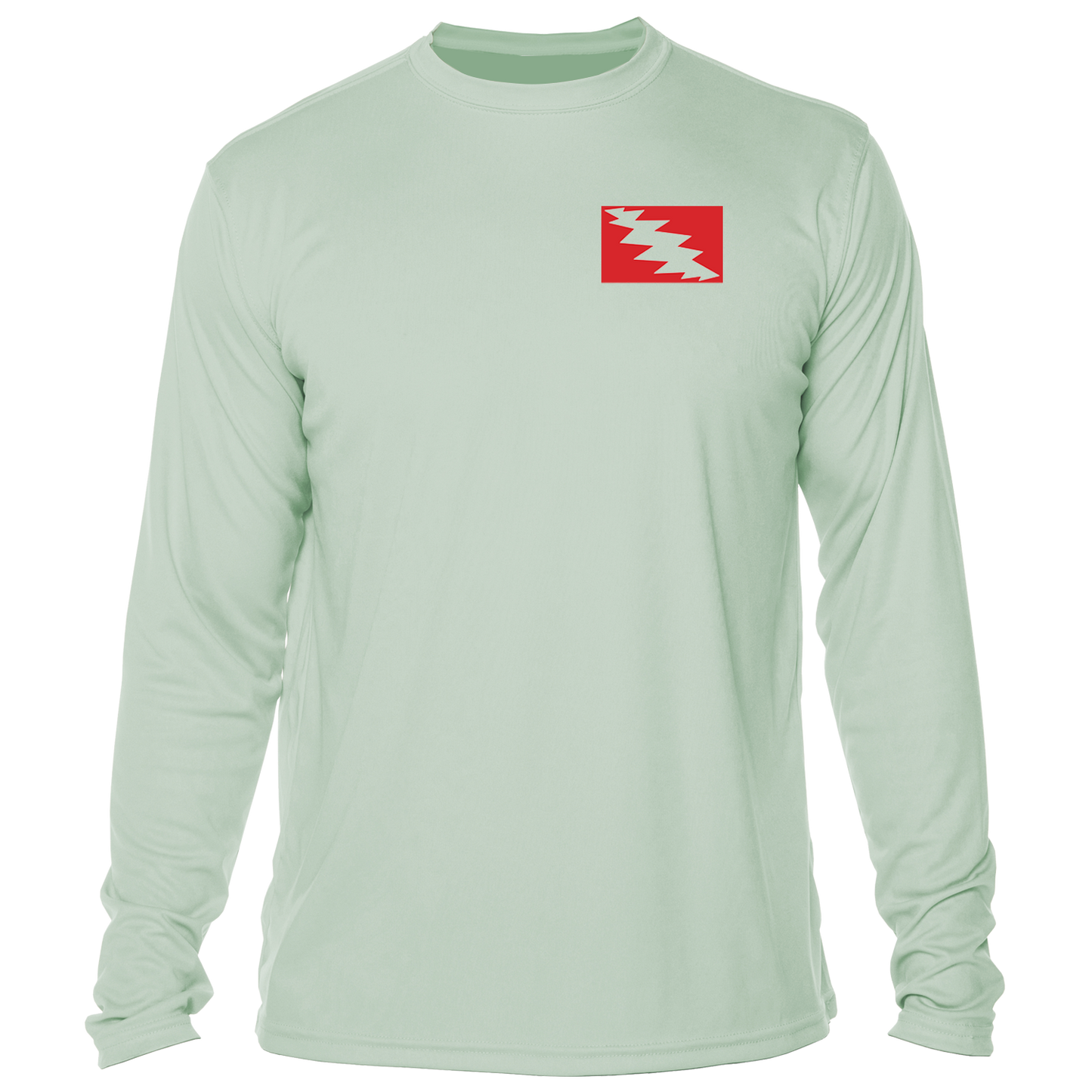 Grateful Diver Skeleton Diver UV Shirt in seagrass showing the front off figure