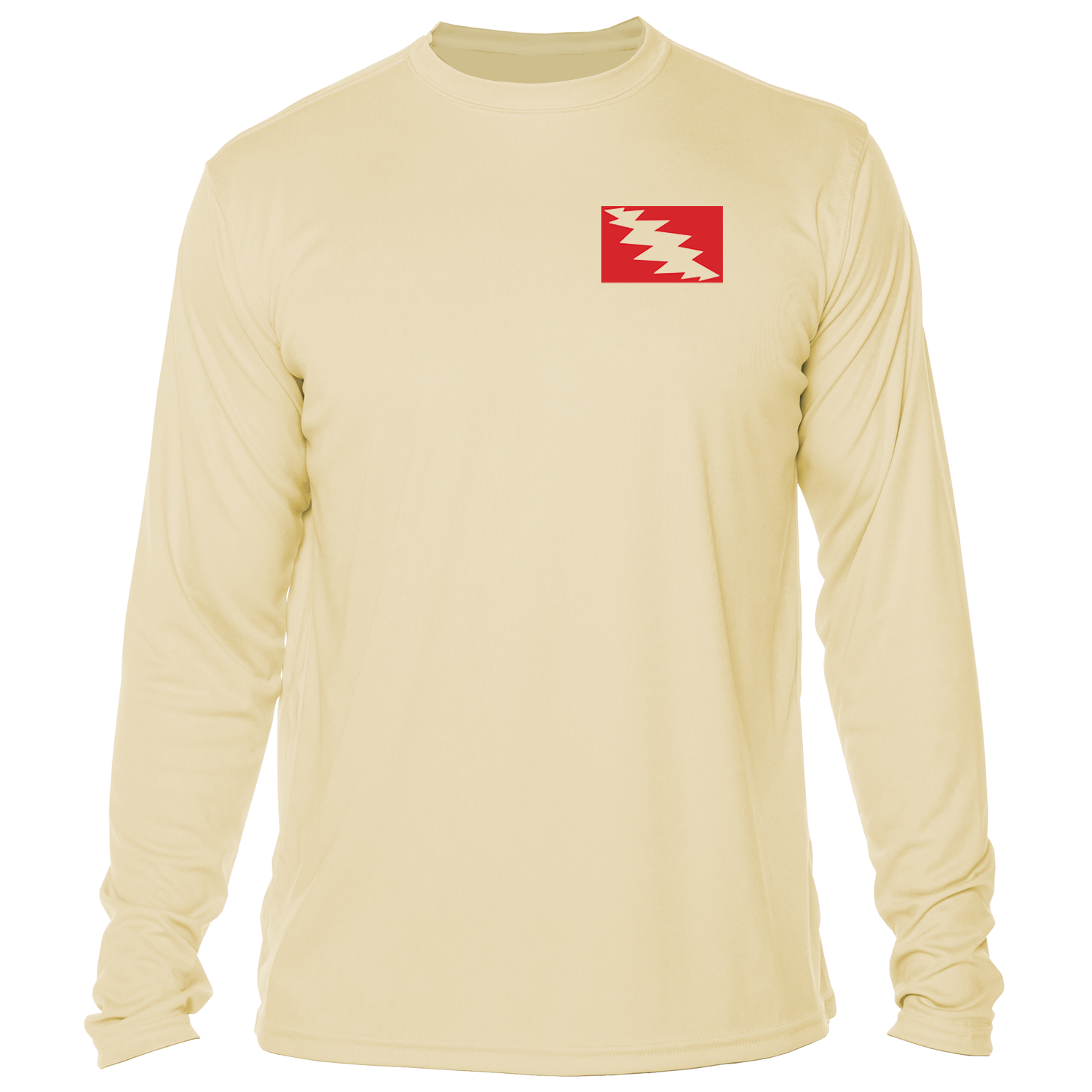 Grateful Diver Skeleton Diver UV Shirt in pale yellow showing the front off figure