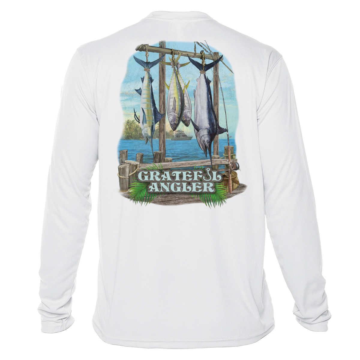 Grateful Angler Vintage Fishing UV Shirt 3XLG / White