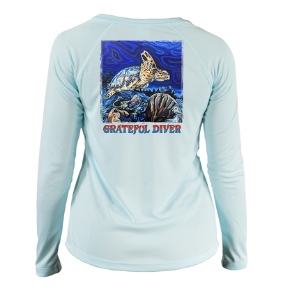 Artist's Collection: Hawksbill Turtle UV Shirt - Women's V-Neck