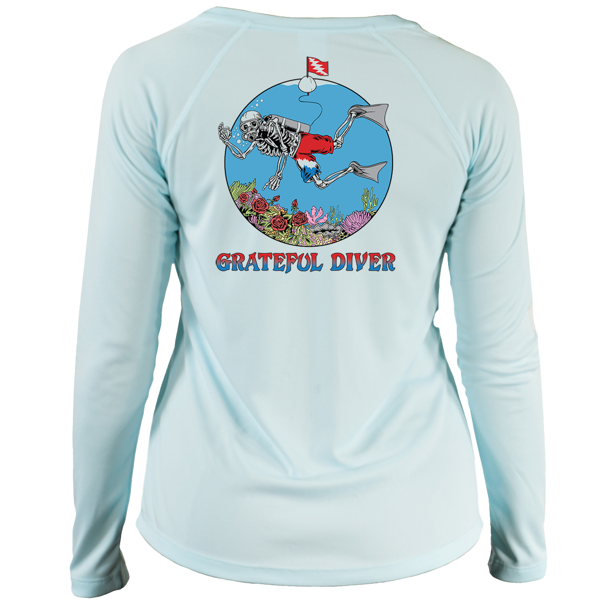 Grateful Diver Skeleton Diver UV Shirt - Women's V-Neck