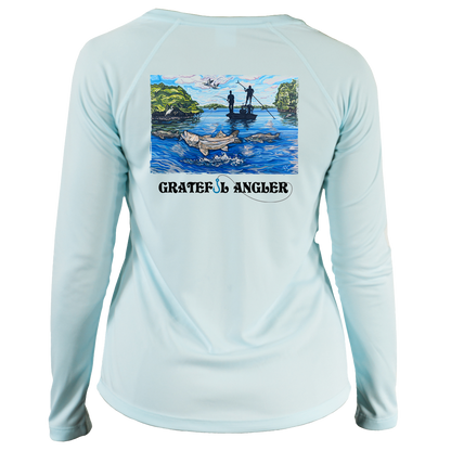Grateful Angler Artist's Collection: Fishing for Snook UV Shirt - Women's V-Neck