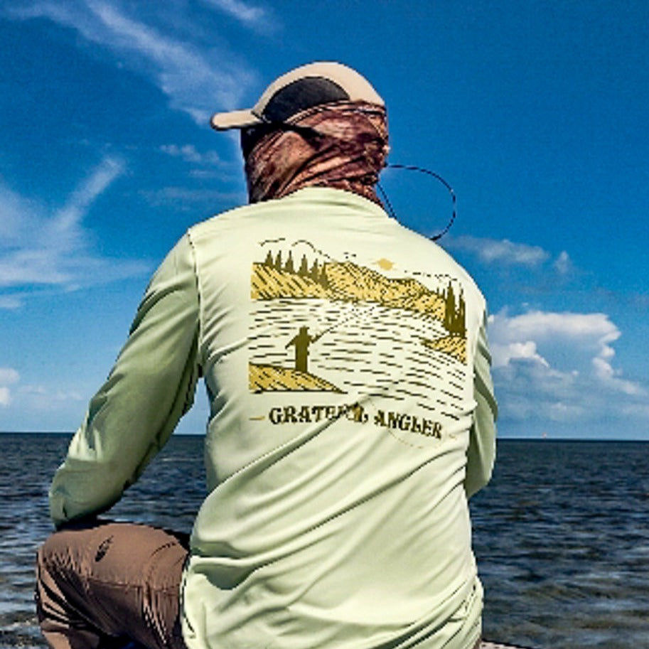 Grateful Angler Mountain Fishing UV Shirt 2XLG / Pale Yellow