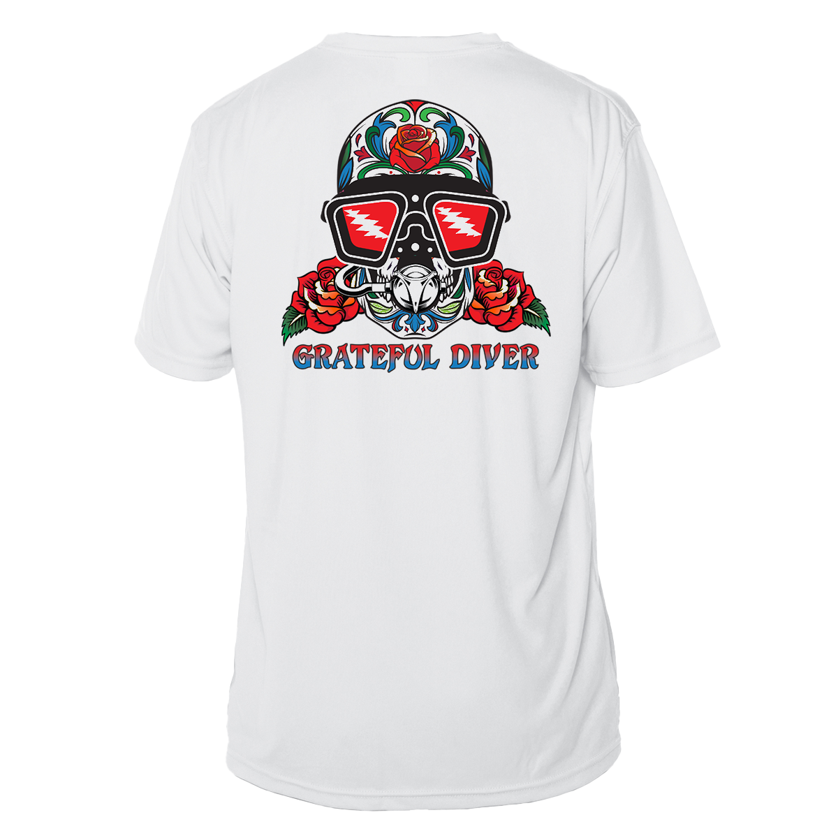 Grateful Diver Sugar Skull UV Shirt | Grateful Diver Med / White