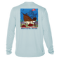 Grateful Diver Ship of Fools UV Shirt in arctic blue showing the back graphic