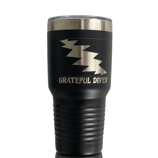 Grateful Diver 30 oz. Stainless Steel Insulated Tumbler with Lid in black